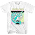 White Jaws t-shirt featuring Jaws Neon Waves design