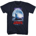 Navy Jaws t-shirt featuring Jaws Moonlight Shark Fin design