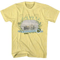 Yellow heather Jaws t-shirt featuring Jaws Boat Sinking Florals design