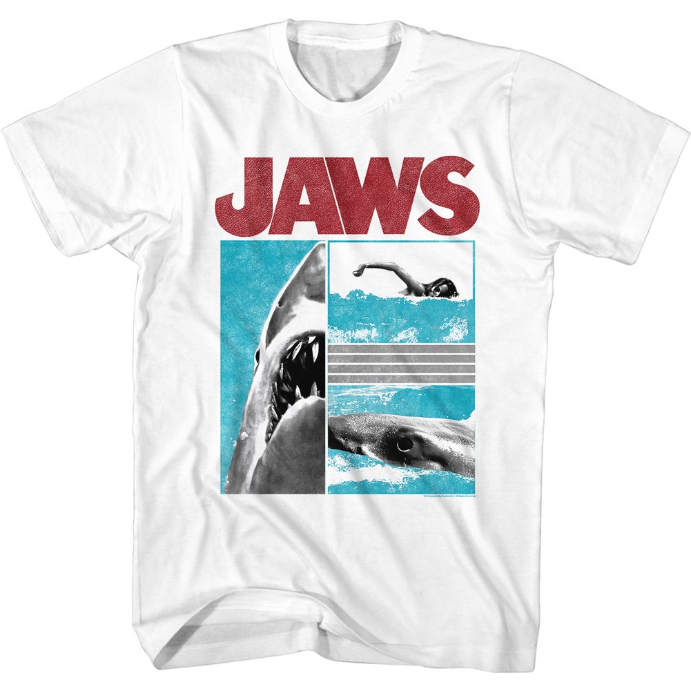 White Jaws t-shirt featuring Jaws Panels design