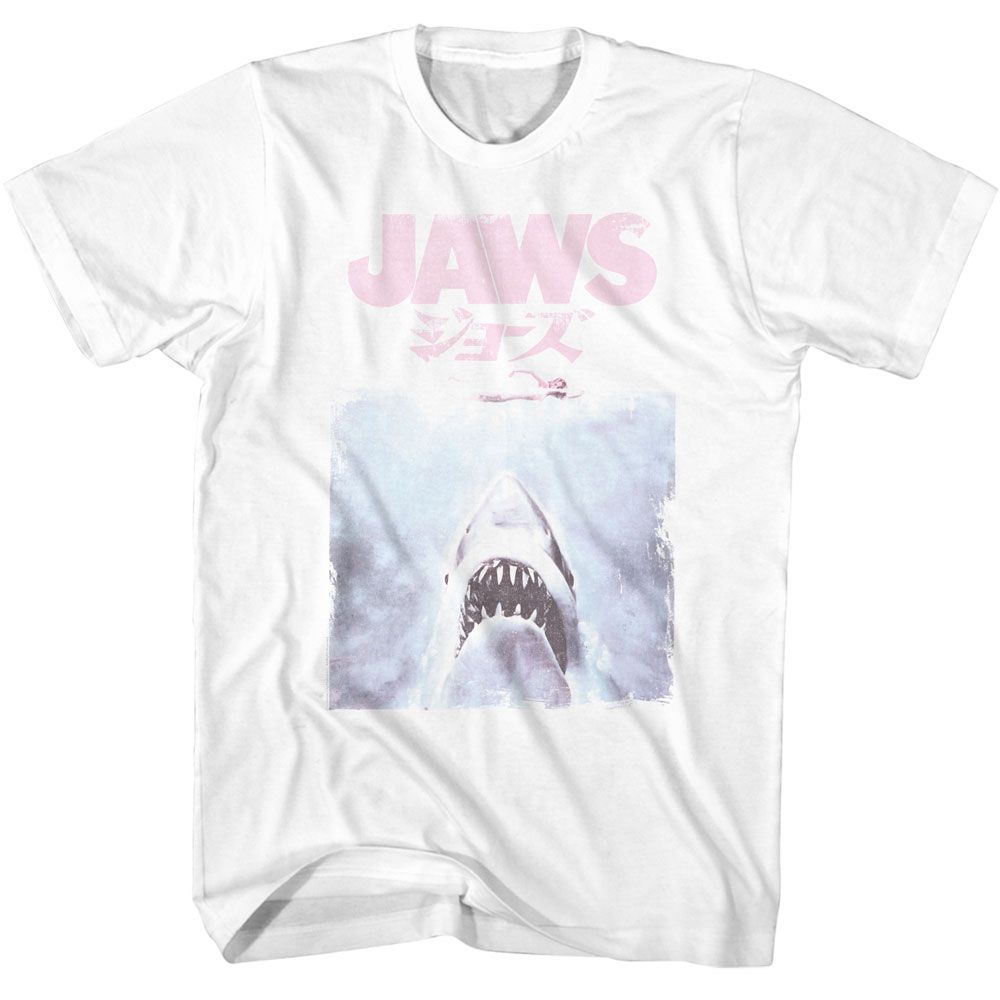 White Jaws t-shirt featuring Jaws Faded Kanji design