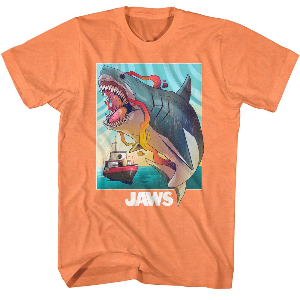 Cantaloupe orange Jaws t-shirt featuring Jaws Colorful design