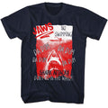 Navy Jaws t-shirt featuring Jaws Handwritten design