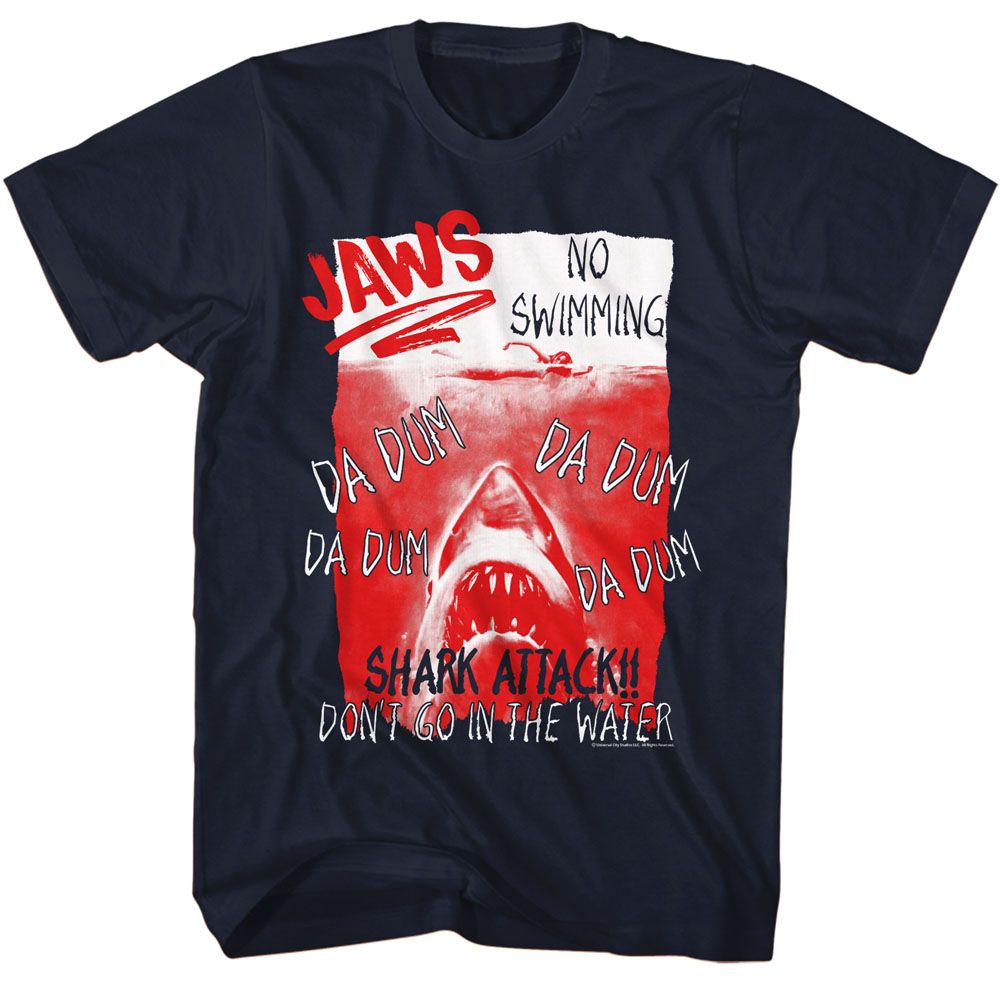 Navy Jaws t-shirt featuring Jaws Handwritten design