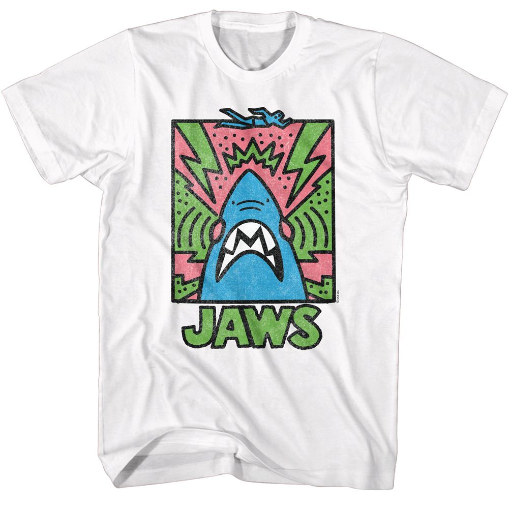 White Jaws t-shirt featuring Jaws Abstract Doodle design