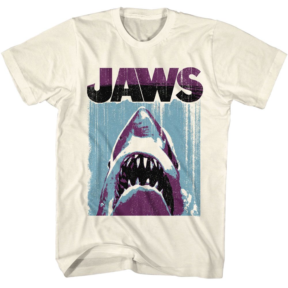 Natural Jaws t-shirt featuring Jaws Day Under Night Over design