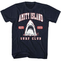 Navy Jaws t-shirt featuring Jaws Surf Club Collegiate design