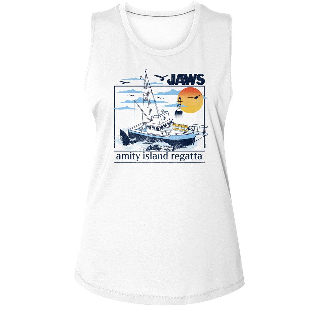Jaws Ladies Muscle Tank - Amity Island Regatta