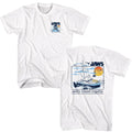 White Jaws t-shirt featuring Jaws Amity Island Regatta design