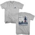 Gray heather Jaws t-shirt featuring Jaws Orca Deep Sea Charter design
