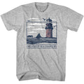 Gray heather Jaws t-shirt featuring Jaws Orca Deep Sea Charters design