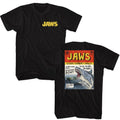 Black Jaws t-shirt featuring Jaws Comic design (front and back)