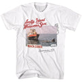 White Jaws t-shirt featuring Jaws Beach Closed Summer 1975 design