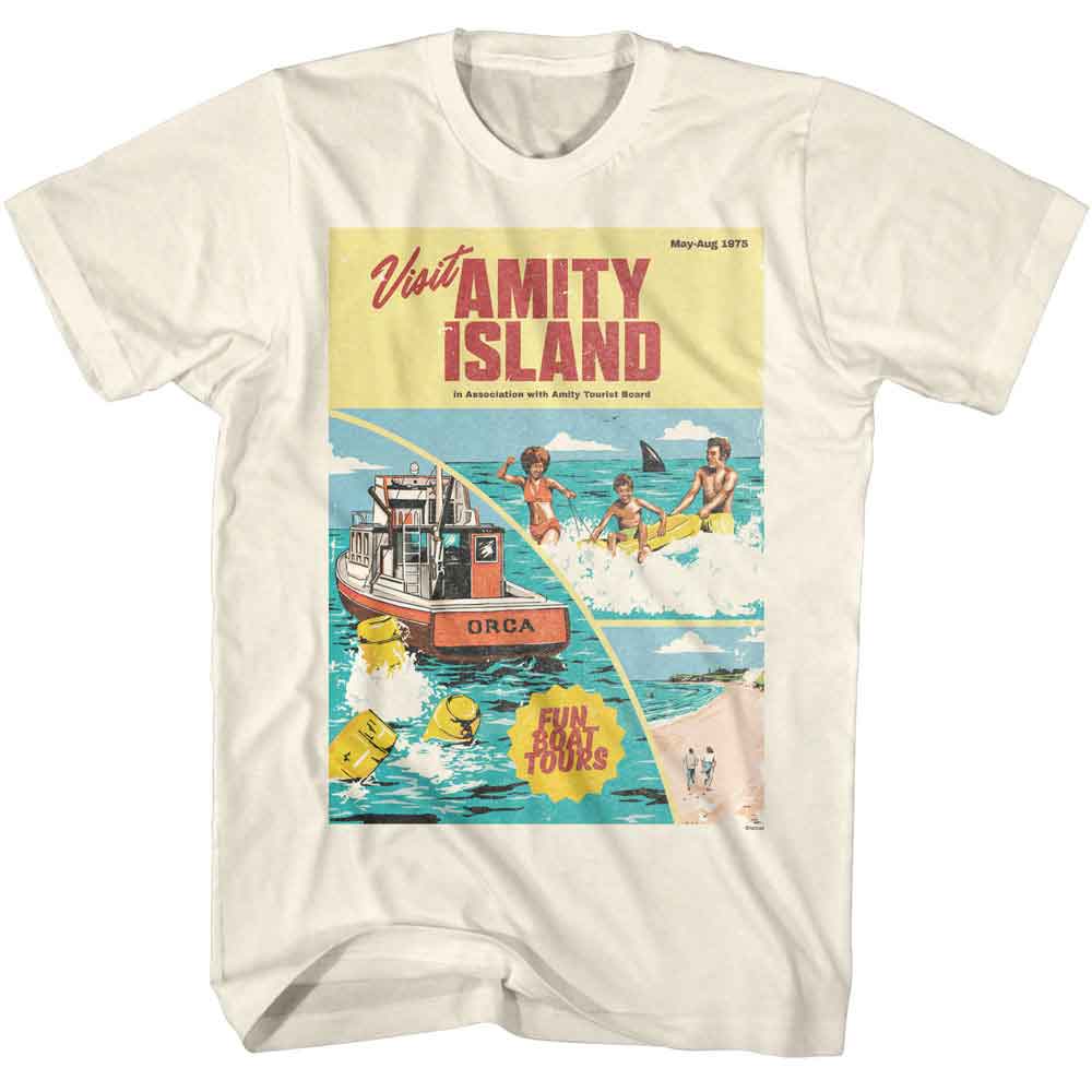 Natural Jaws t-shirt featuring Jaws Amity Tourism Poster design