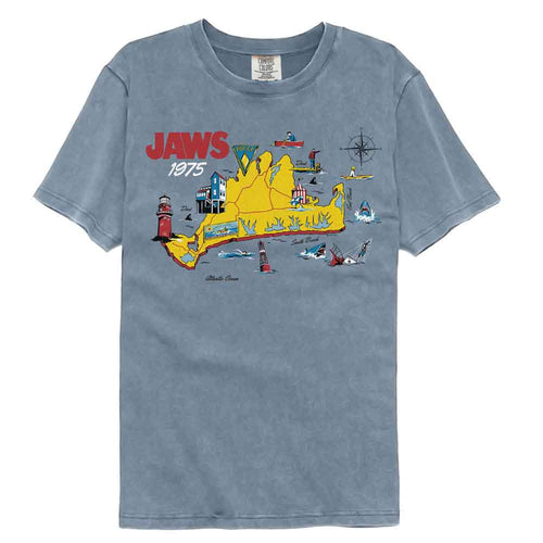Jaws Comfort Colors T-Shirt - 75 Island Map
