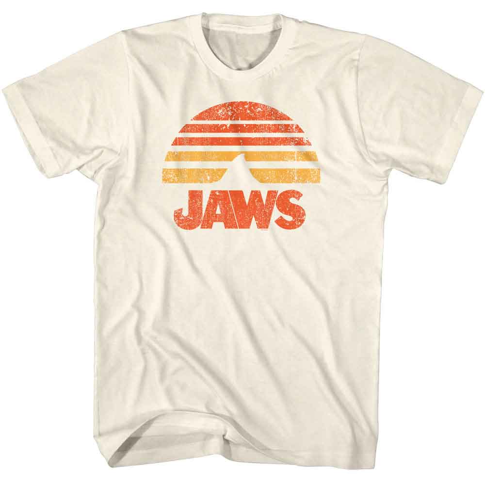 Natural Jaws t-shirt featuring Jaws Sunset Fin design