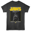 Smoke gray Jaws t-shirt featuring Jaws Poster With Amity Text design