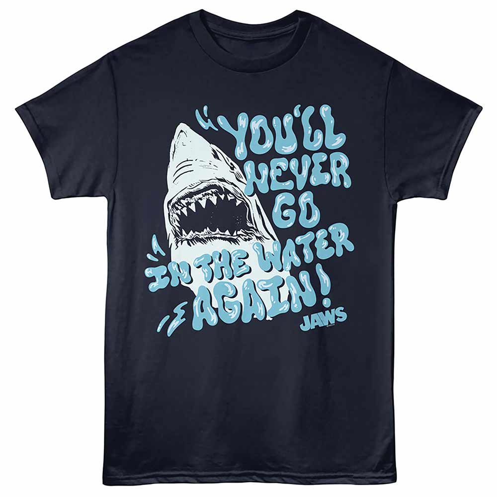Never Go In the Water Jaws t-shirt in navy