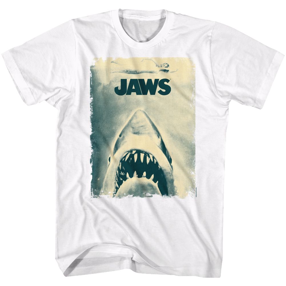 White Jaws t-shirt featuring Jaws Another Jaw Poster design