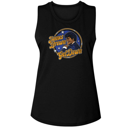 James Brown Ladies Muscle Tank - Get Down Circle