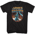 Black James Brown t-shirt featuring James Brown Kneel Circle design