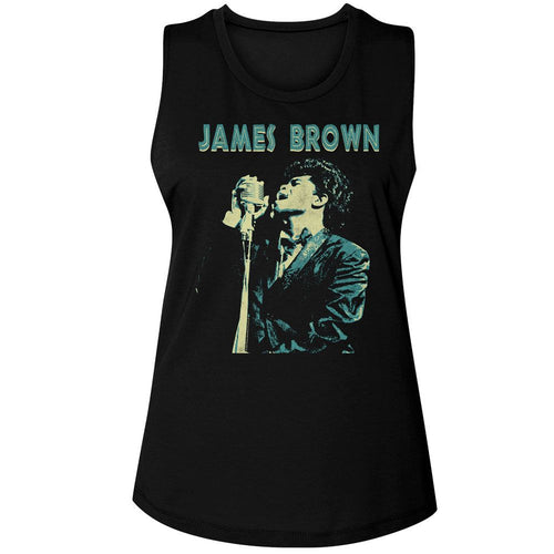 James Brown Ladies Muscle Tank - JB Singing