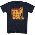 Navy James Brown t-shirt featuring James Brown Raw Soul 1967 album design