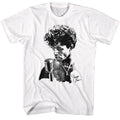 White James Brown t-shirt featuring James Brown JB Microphone design