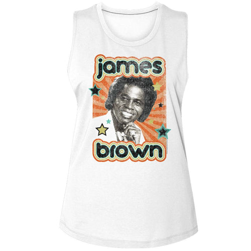 James Brown Ladies Muscle Tank - Stars