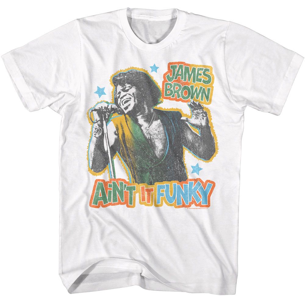 White James Brown t-shirt featuring James Brown Funky design