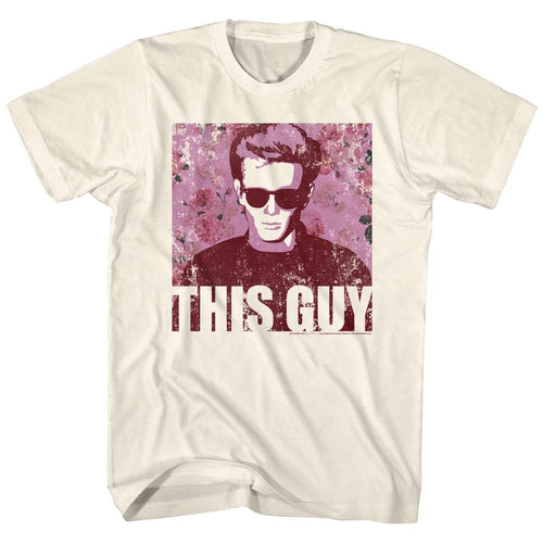 Natural James Dean t-shirt featuring James Dean Flowery Dean design