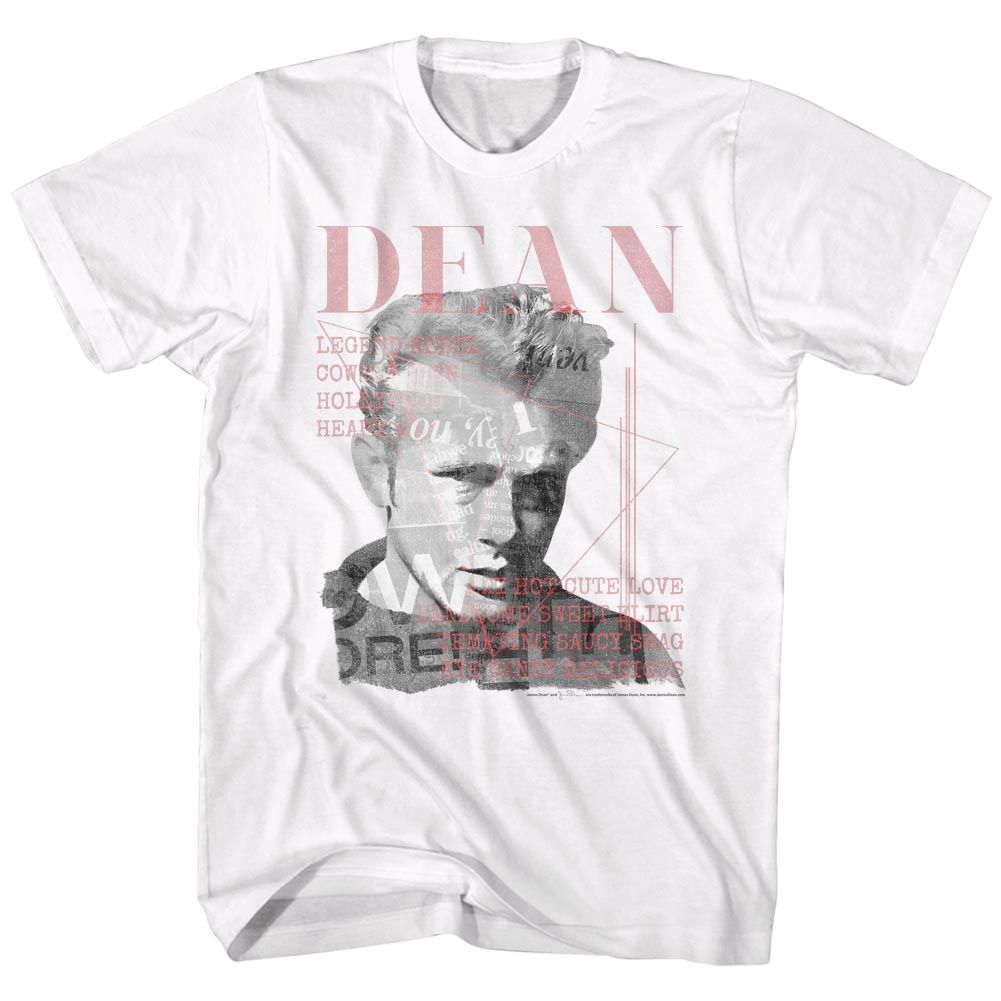 White James Dean t-shirt featuring James Dean Faded Dean design