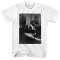 White James Dean t-shirt featuring James Dean Bongo Bongo design