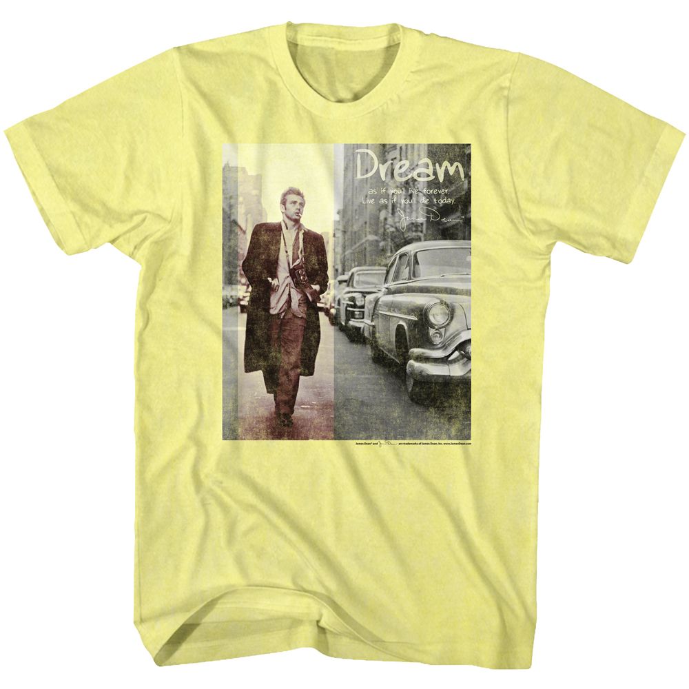 Yellow heather James Dean t-shirt featuring James Dean Dream design
