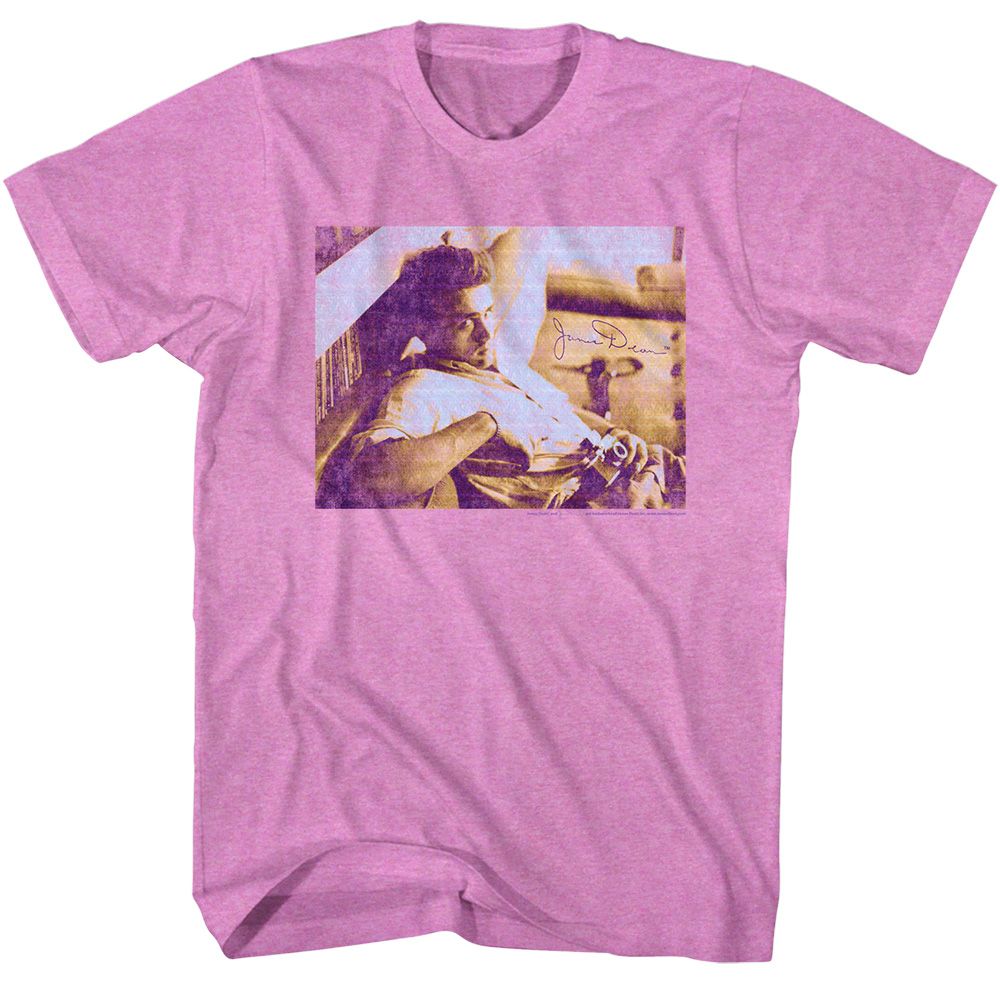Neon purple heather James Dean t-shirt featuring James Dean name design