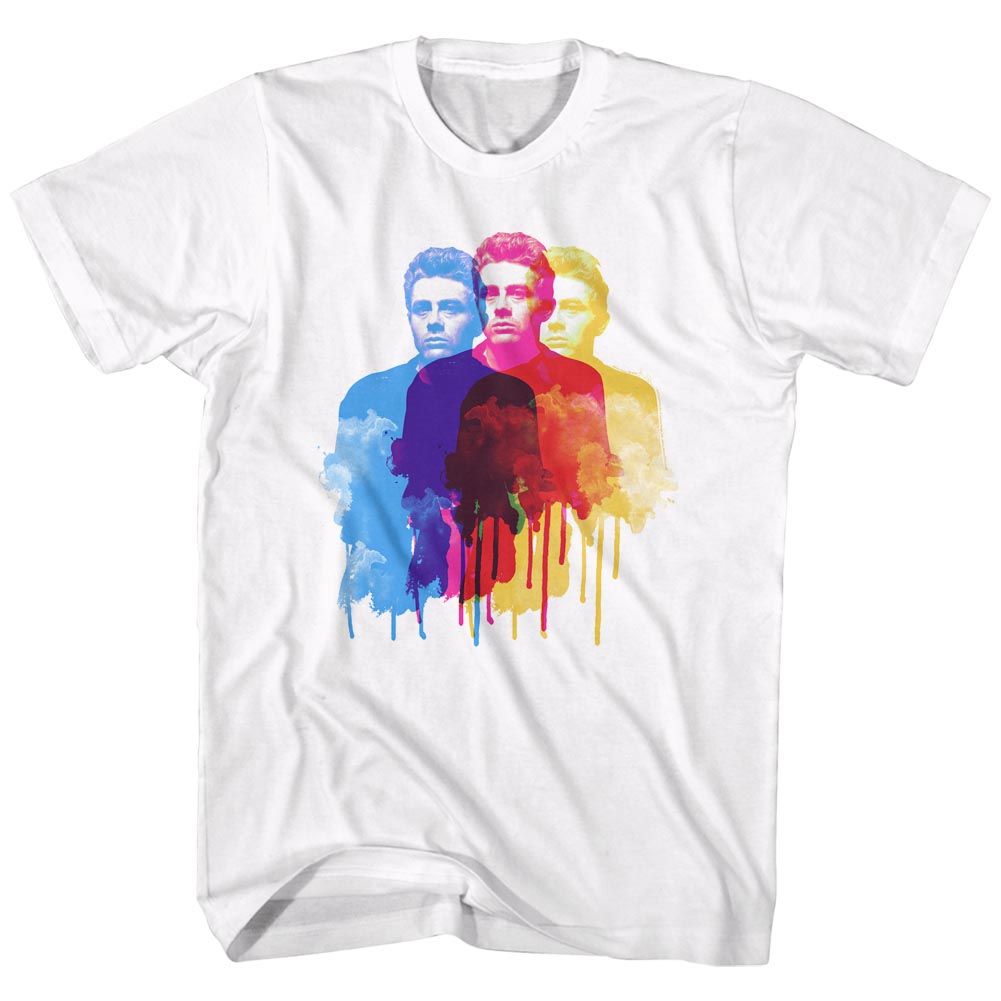 White James Dean t-shirt featuring James Dean Color Ghost design