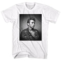 White James Dean t-shirt featuring James Dean Flower Print design