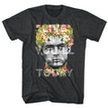 Black heather James Dean t-shirt featuring James Dean Flower Crown design