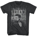 Black heather James Dean t-shirt featuring James Dean Dream design