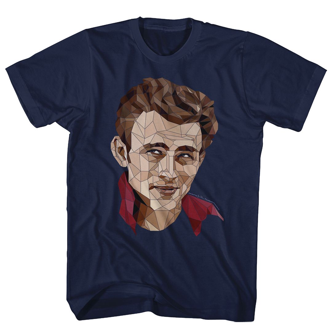 Navy James Dean t-shirt featuring James Dean Polygon James design