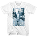 White James Dean t-shirt featuring James Dean 1955 design