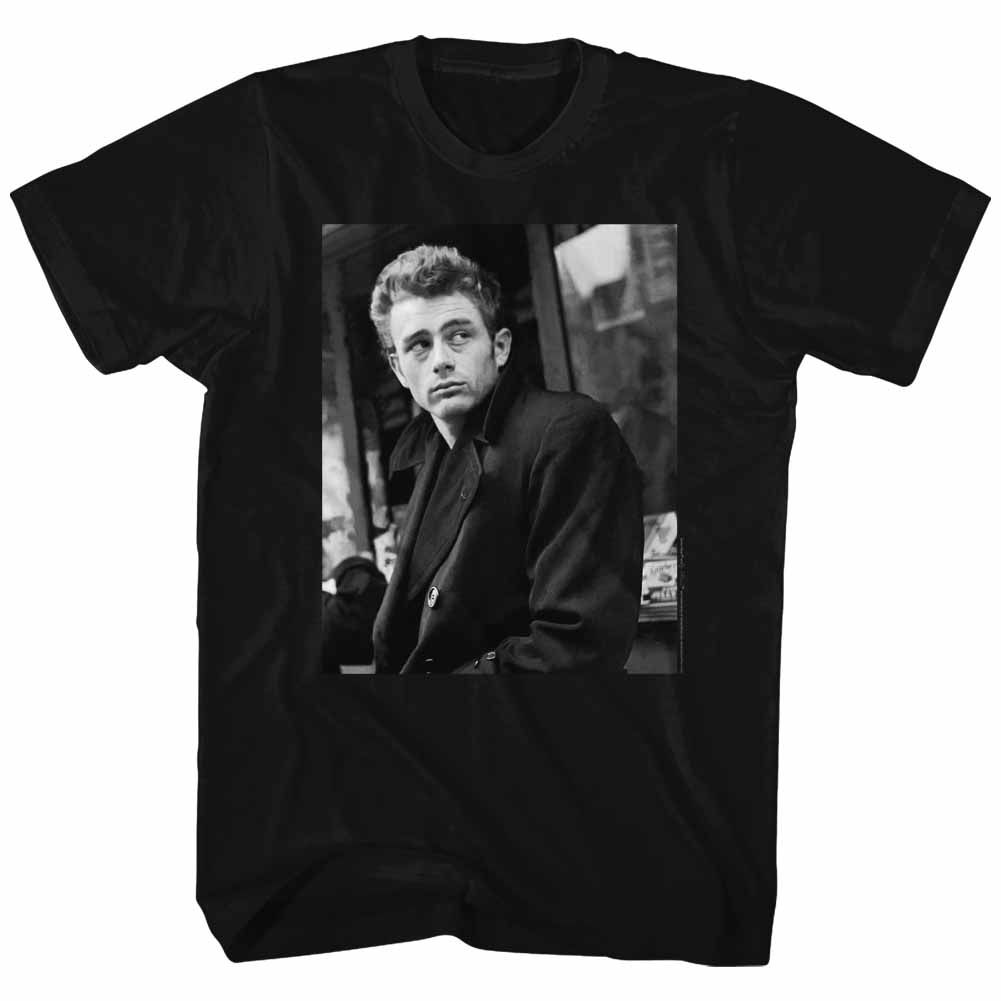 Black James Dean t-shirt featuring James Dean Slouch design