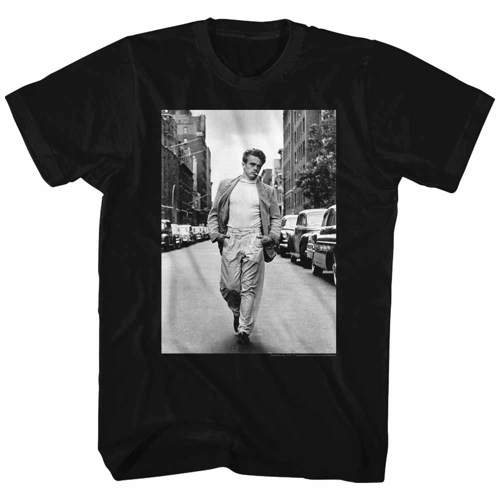 Black James Dean t-shirt featuring James Dean Street design