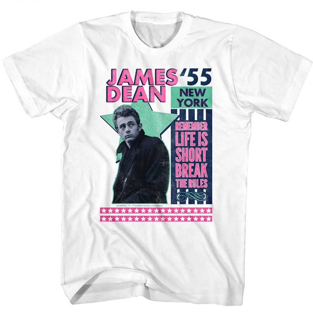 White James Dean t-shirt featuring James Dean Stars design