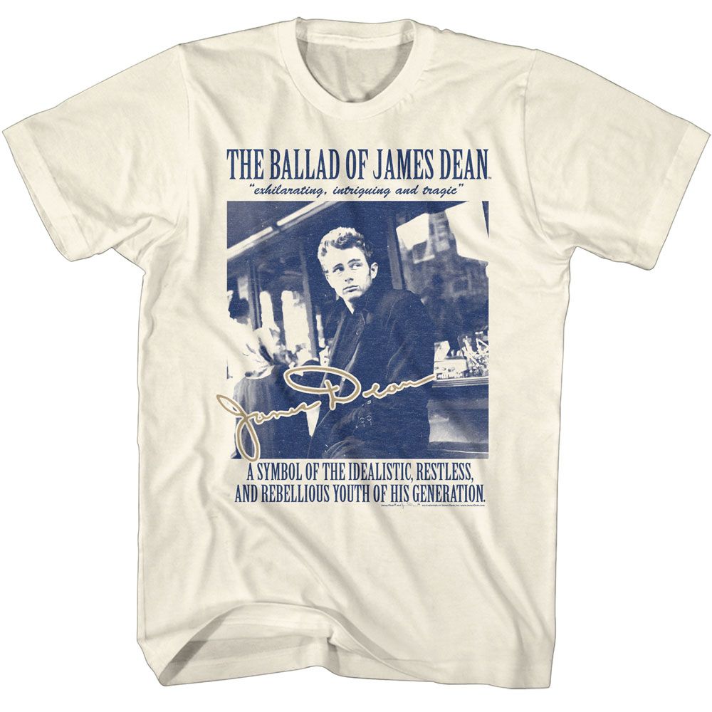 Natural James Dean t-shirt featuring James Dean The Ballad Of design