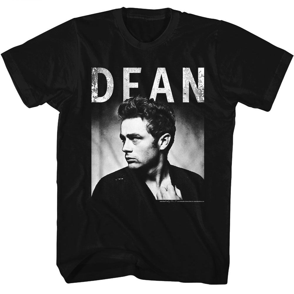 Black James Dean t-shirt featuring James Dean Black And White Wall design