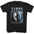 Black James Dean t-shirt featuring James Dean Square design