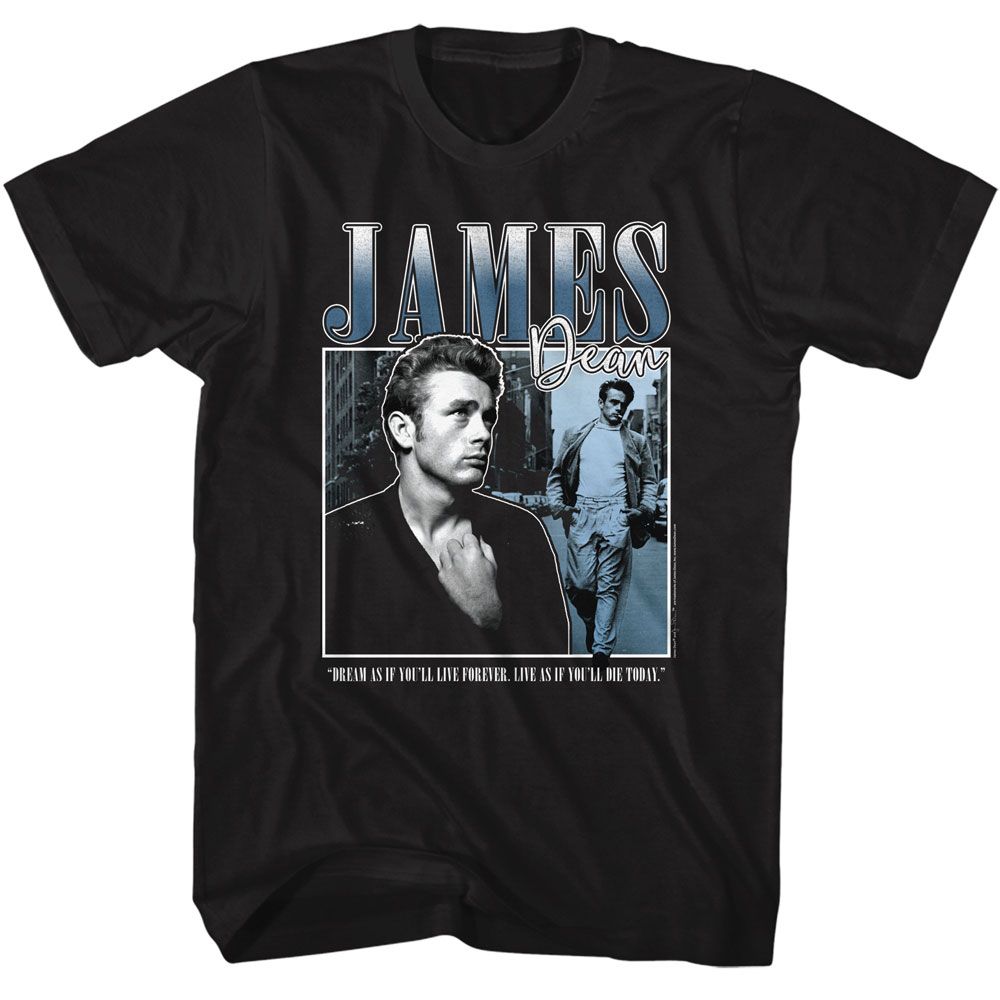 Black James Dean t-shirt featuring James Dean Square design