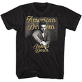 Black James Dean t-shirt featuring James Dean Gold Text design