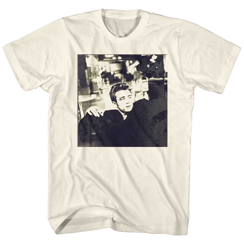 Natural James Dean t-shirt featuring James Dean Kicked Back design